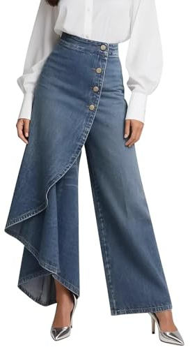 Vaqueros Mujer Rectos Tiro Alto Jeans Push Up Anchos Elasticos Vaquero con Bolsillo Pierna Recta Pantalones Tallas Grandes Color Liso Pantalón Cómodos y Casuales Algodón Holgados para el Uso Diario