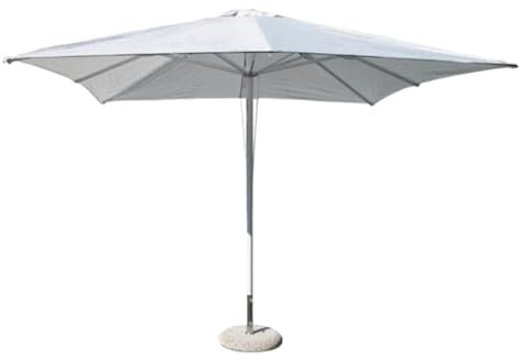 MilaniHome Parasol de Jardin 3 x 3 Poteau Central Blanc pour Extérieur Restaurant glacés Bar Hôtel Hôtel
