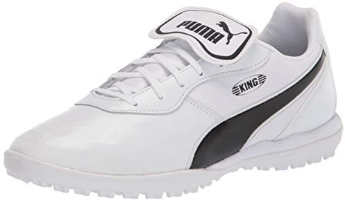PUMA Unisex Adult King Soccer Shoe, Puma White-puma Black-puma White, 13.5 Women 12 Men US