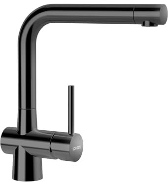 SCHOCK Küchenarmatur LAIOS Gunmetal – hochdruck Armatur mit Festauslauf und Standard Norm-Anschlüssen
