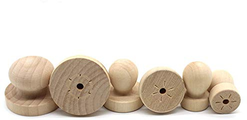 Ancllo - 3 manici in legno per timbri di diverse dimensioni
