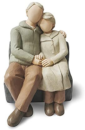 CAMSOON Couple Anniversary Sculpted Hand-Painted Figure Gifts Husband and Wife Wedding Hand-Painted Figurine Gift, Happy 20th - 50th Anniversary Statue for Him and Her Together