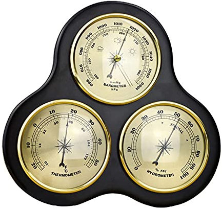 BAWAQAF Barómetro, 3 piezas/juego de barómetro, termómetro e higrómetro, barómetro doméstico, barómetro montado en la pared, decoración de la pared