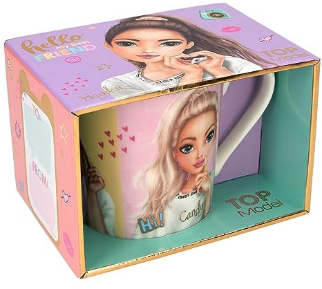 Depesche 12610 TOPModel Snap Shots - Taza con Motivo de Modelo y Estampado Dorado, Taza de Porcelana con asa, Capacidad Aprox. 300 ml