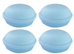 MSGsl Topes para puerta, redondo con adhesivo, No requiere adhesivo adicional - (4 ud. Azul) tope puerta para amortiguar impactos, valido para suelo, forma macaron, medida 34 mm (4, Azul)