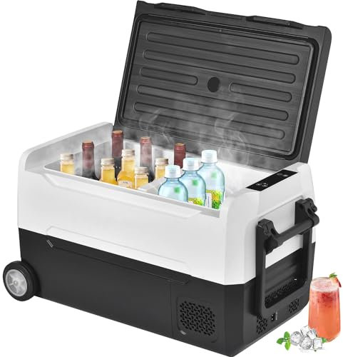 Qiang 31,5l Nevera De Compresor con Ruedas 12/24v DC Y 100-240v AC Refrigeración hasta -20°c,Portátil,Doble Zona,Control Mediante App, para Camping, Auto,Camión,Barco,Autocaravana