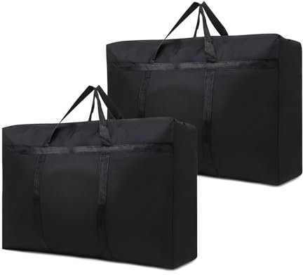 LURVOUS 2 bolsas de almacenamiento grandes de 100 litros con cremalleras, bolsas de mudanza, bolsas de embalaje, bolsa de almacenamiento debajo de la cama, bolsas de almacenamiento impermeables para