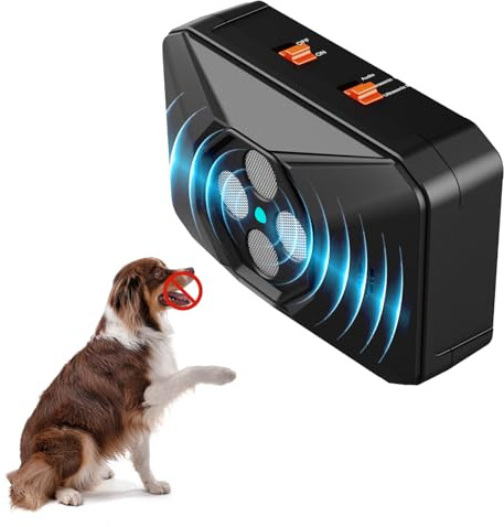 WUGEIN Antiabbaio per Cani, 30 Ft Anti Abbaio per Cani, 3 Modi Ultrasuoni per Cani Interni Esterni Antibell per Cani di Piccola Grandi Taglia Media Anti Bell