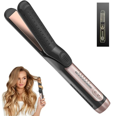 Lisseur Cheveux, ADDLIVE Lisseur Boucleur 2 en 1, Fer a Lisser, Air Frais à 360° Hair Straightener, Plaque Cheveux avec Chauffage PTC, 5 Réglages de Température, Créer des Cheveux Brillants pour Fille
