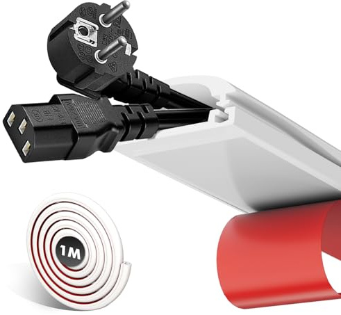 shinfly 1m Stor Vit Kabelkanal Silikon Enskild Kabel, Självhäftande Kabeldöljare Döljer Kablar Väggen, Passar Kabelhantering Väggar Golv Tak | Flexibel kabelschakt vit, kabelkanal TV, kabellist kabelskydd perfekt för vägg-, golv- och takkabelhantering