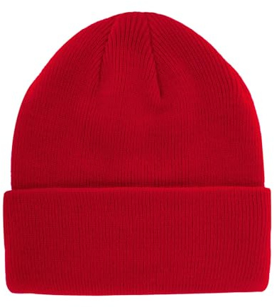 axy Kinder Winter Beanie Strickmütze mit breiter Krempe für Jungs und Mädchen von 1-6 Jahren, Kindermütze Jungen Kleinkind (Rot)