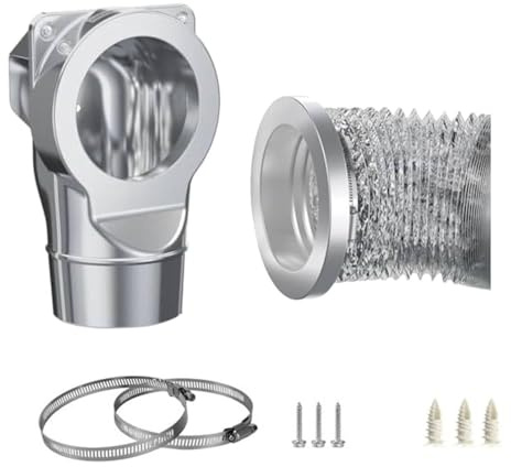 Oreilet Kit de raccord magnétique pour tuyau d'évacuation sèche-linge, raccord auto-alignant, ensemble connexion pour tuyau d'évacuation de 80 cm (2,6 pi 4 po) de diamètre