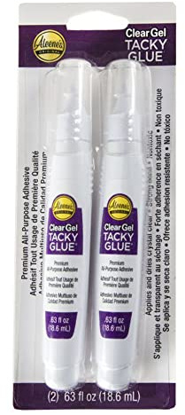 Aleene's Clear Gel Tacky Glue for Crafts, Nontoxic, Applies and Dries Clear, .63 fl oz 2-Pack Pens