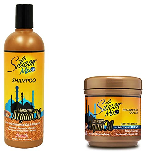 Silicon Mix Moroccan Argan Oil Shampoo + Hair Treatment 16oz Set
