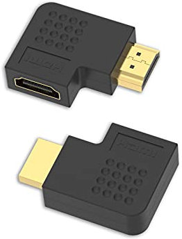 VCE Adattatore HDMI Maschio a Femmina ad Angolo Retto 90 Gradi e 270 Gradi Piatto Connettore HDMI 2 Pezzi
