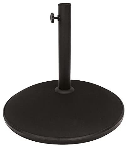AKTIVE Pied de Parasol Rond Noir Ø45X33 cm, Mâts Ø35-48 mm, Pied en Ciment, Tube en Acier Robuste, Poids 15 kg, pour Jardin ou Terrasse Extérieure (53897)