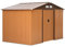 Outsunny 9 x 6ft Metal Garden Shed, Outdoor Storage Tool House with Ventilation Slots, Foundation Kit and Lockable Double Doors, Light Brown