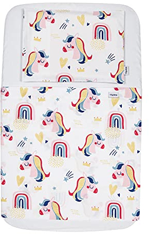 FlyIdeas Next2me Beistellbett Spannbettlaken 4 Teile Komplett-Set 83x50 cm mit wasserdichte Matratzenschoner - Kompatibel mit Baby Beistellbetten und Matratzen 50x83 und ähnlich, 100% Baumwolle