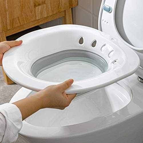 Bañera de asiento, Baño de asiento plegable para inodoro, asiento de baño para hemorroides de inodoro Baño de asiento sobre el inodoro, para heridas posparto mujeres embarazadas hemorroides