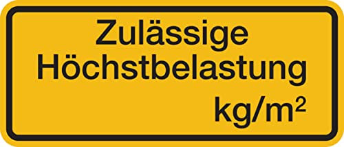 Dreifke® Regalschild, Zulässige Höchstbelastung, schwarz/gelb - zum Selbstbeschriften Alu geprägt 0 280x120mm