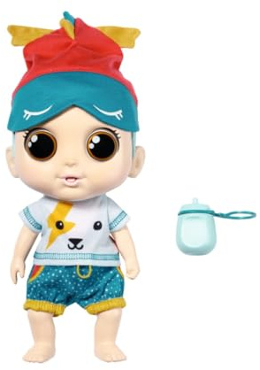 Zapf Creation Chou Chou Baby Mika, Blue Hair 905579 - 30cm Dolls with Movable Eyes with 25 Sound Effects For Toddlers - Extra Romper, Hat, Bottle & Dummy - Batteries Required - Suitable from 2 Year