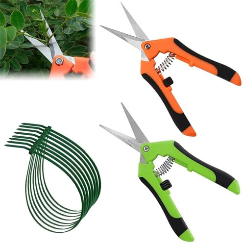 2Pcs Secateur de Jardin, Sécateur professionnel, Sécateur Jardin Ergonomiques, pour Plantes, Fleurs, Branches, Bonsaïs, Légumes, Fruits