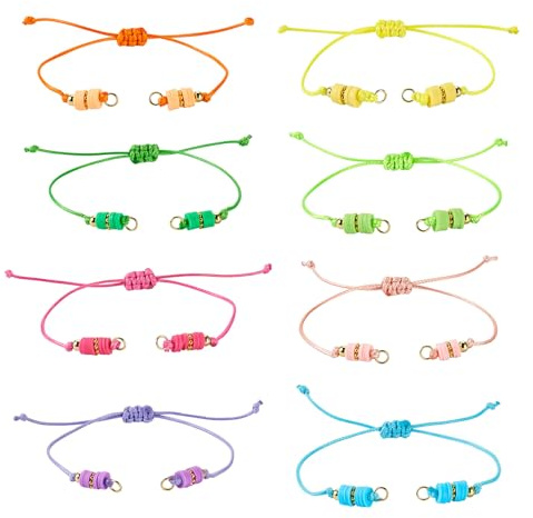 Craftdady 16 st justerbara flätade vaxade sladdarmband oavslutade knutar armband rep med öppna hoppringar för handled fotkedja smyckestillverkning