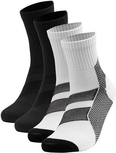 Occulto Herren Fersensporn Sport Kompressionssocken 2er Pack (Modell: Ian) Schwarz Weiß 43-46