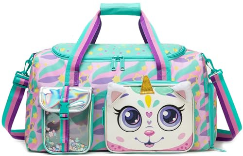 Children's Sports Bag Swimming Bag Travel Weekend Beach Football Girl with Shoe Compartment, Unicorn, AVERAGE, Travel bag