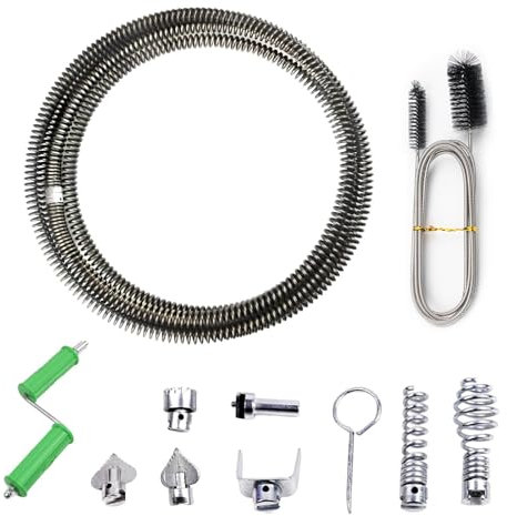 Spirale De Nettoyage De Tuyaux 5m ø12mm, Brosse à Tuyau Double Face En Acier Inoxydable 200cm, Deboucheur Canalisation, Spirale De Nettoyage De Canalisations, Pour Toilettes, Déboucheur