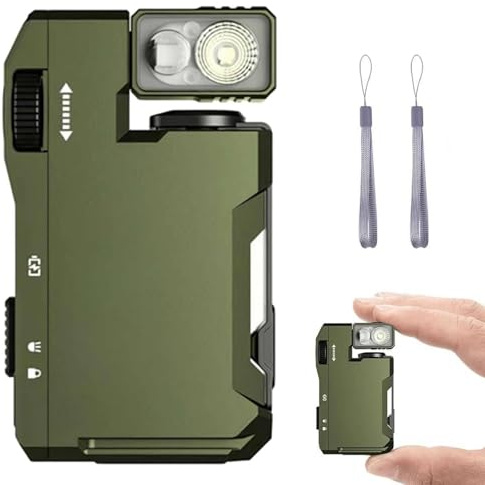 YOURNAME G5 Rechargeable EDC Flashlight, 3 Modes 400 Lumens Dual Light Sources Mini Flashlight, Portable Handheld Pocket Flashlights, Magnetic Flashlight for Home Camping Emergency(Green)