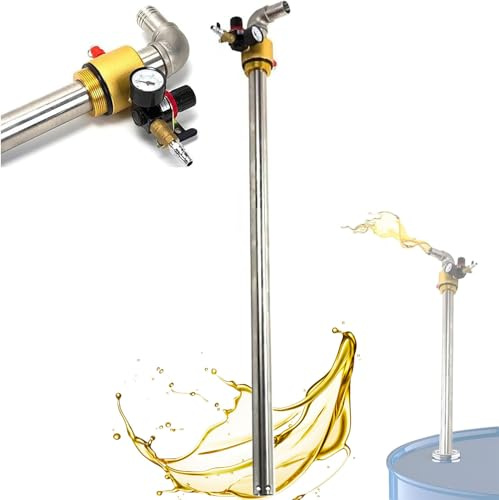 hocvseo Pompe De Transfert D'huile À Commande Pneumatique, Pompe Chimique Pneumatique en Acier Inoxydable, Grand Débit De 130 L/Min, Pression De Service : 0.6-00,8 MPa, pour Le Transport Diesel