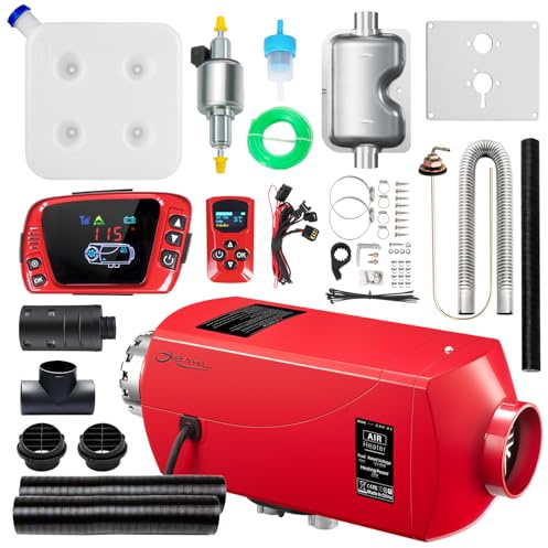 OBAKL Diesel Heater 5KW, Aluminum Housing, Diesel Air Heater 12V High Altitude, Parking Heater with Talking LCD Controller & 15L Tank for Trucks, Campers, RVs, and Boats