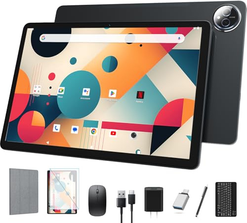 Tablet, 2026 Latest 11 inch Android 15 Tablet,5G WiFi+Cellular, Tablets with Keyboard,Pen,Mouse,Case, MTK8786 Octa-Core,16GB 128GB 1TB Expansion, 4G LTE Tableta, 21MP Camera, T-Mobile SIM Card Support