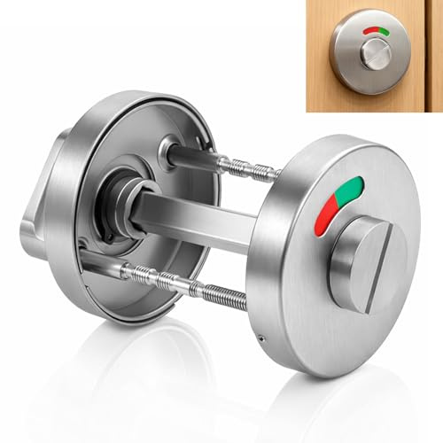 Rosetta Bagno con Display Occupazione, Manopola Serratura Bagno Set di Rosette Bagno in Acciaio Inossidabile; WC, Rosette in Acciaio Inossidabile Accessori per Porta Rosetta Toilet Serratura Bagno