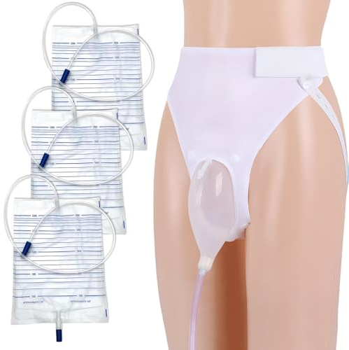 recogedor de orina de silicona Recolector De Orina 1000 Ml+3 Cinturones Recolectores de Gran Capacidad de 2000 ml; Colector Urinario Reutilizable, A Prueba de Fugas
