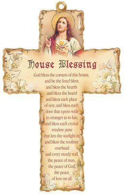Laser Engraved Wood Wooden 6 Crucifix Cross Plaque HOUSE BLESSING Home by rosarybeads4u