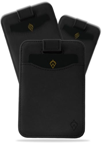AKIELO Tarjetero de Hombre con Bloqueo RFID y Caja Regalo – Cartera Compacta y Fina de Viaje – Cartera Minimalista y Protector de Tarjetas (Charlie - Edición Negra)