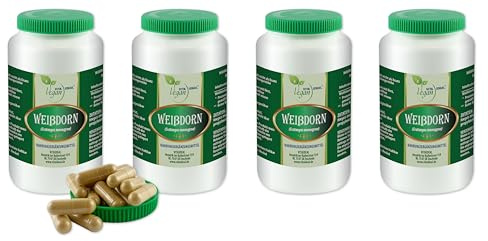 VITA IDEAL Vegan® WEIßDORN - Beeren 4x 360 Kapseln - Crataegus monogyna - Weissdorn - Tagesportion 1000mg WEIßDORNBEEREN reines Pulver. Natürlich, pflanzlich & ohne Zusatzstoffe.