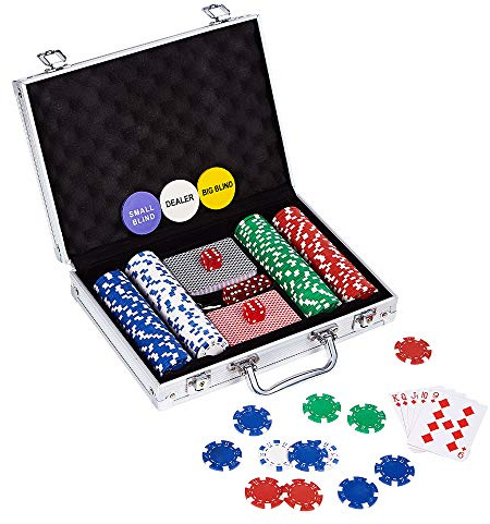LOCKYOUNG Poker Chips Set, 200PCS/300PCS Poker Chips Set Texas Holdem Blackjack Gambling Chips Aluminum Case