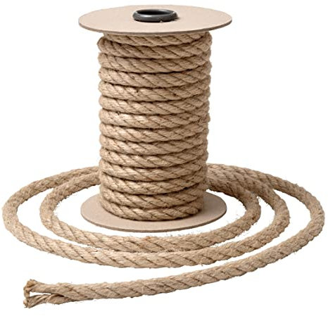 IPEA Corda in Juta Naturale spessa 8 mm per Decorazioni e Fai da Te – Made in Italy – 10 Metri – Cordoncino in Iuta Resistente per Artigianato, Arredamento, Gatto, Giardino – Canapa