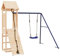 vidaXL Spielturm, Klettergerüst mit Kletterwand Schaukel, Kinder Kletterturm mit Holzdach, Spiel-Zubehör für Garten, Holz Spielplatz, Massivholz Kiefer