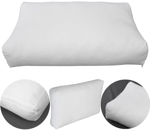 Nackenkissen Bezug 40 x 60 cm Inlett Weiß Nackenstützkissen Universal Kissenbezug Baumwolle mit Reißverschluss Gesundheitskissen Überzug Füllkissen ohne Füllung Universalbezug Kissenhülle