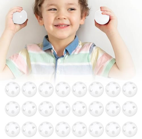 Tokaneit Rasselkugeln,Squeakers Noisemaker,Glockenkugel aus Kunststoff,Glockenball für Kinder,Rasselkugeln zum Einnähen,Zubehör für Babyspielzeug,Quietschender Rasselball 24 Stück 24mm