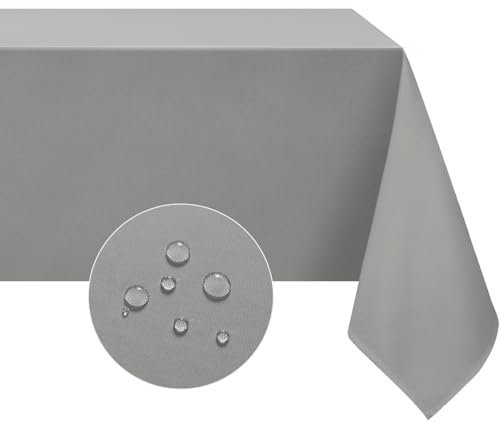 Softalker Grey Table Cloth Wipe Clean Tablecloth Rectangular 140x200 cm Washable Stain Resistant Tablecloths Wrinkle Free Table Cover for Party Birthday Garden Living Room Dining kitchen 55x78 Inch