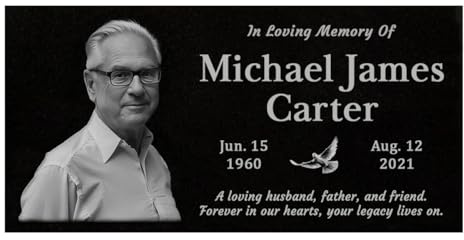 24x12 Personalized Granite Memorial Plaque - Custom Headstone for Graves, Cemetery or Garden, Engraved Grave Marker for Loved Ones, Tombstone Plaque for in Loving Memory Tribute.
