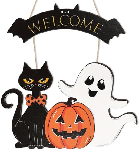 Decoracion Halloween Puerta Casa, Cartel Halloween, Halloween Decoracion Puerta Casa, Cartel de Bienvenida de Halloween, Placa Bienvenida a Casa Halloween, Fiesta de Halloween Decoración