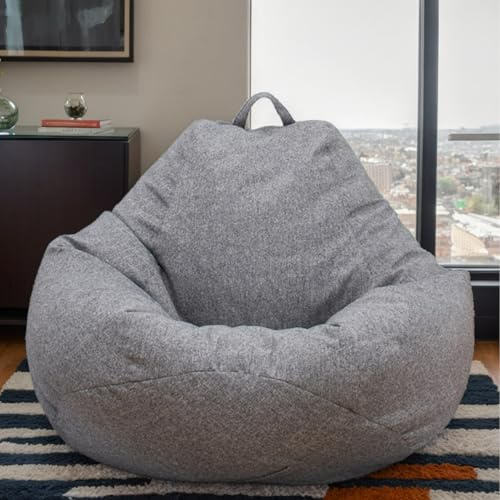 Fodera per poltrona a sacco, in poliestere, senza imbottitura, lavabile, per adulti, camera da letto e giardino, 1,90 x 110 cm, comoda