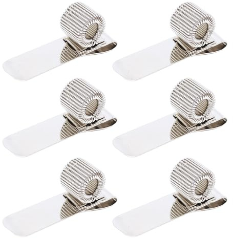 SAIIURV 6 Pcs Soportes para bolígrafos con Clip de Bolsillo Horizontal, Clips De Soporte Para Bolígrafos Organizador De Plumas De Acero Para Portátily Portapapeles En El Hogar Oficina Bolsillo (6PCS)