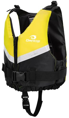 Owntop Erwachsene Schwimmweste | Leichte Unisex Schwimmhilfe | Verstellbare Auftriebsweste Jacke mit bequemem Schrittgurt für Kajakfahren, Angeln, Segeln alle Wassersportarten (Gelb,XL/XXL)